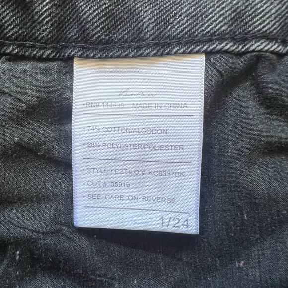 KanCan Women's 1/24 Black Denim High Rise Patchwork Distressed Boyfriend Jeans - Picture 10 of 12